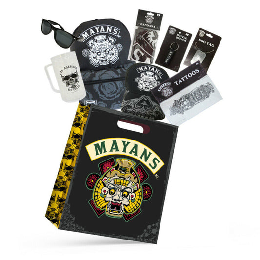 Mayans Boys Showbag w/ Backpack Tattoos Dog Tag Sunglasses Stein Mug Bandana