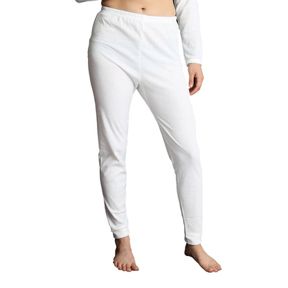 Womens Thermal Cotton Pants Long Janes John Bottoms Underwear in Beige - 20-22