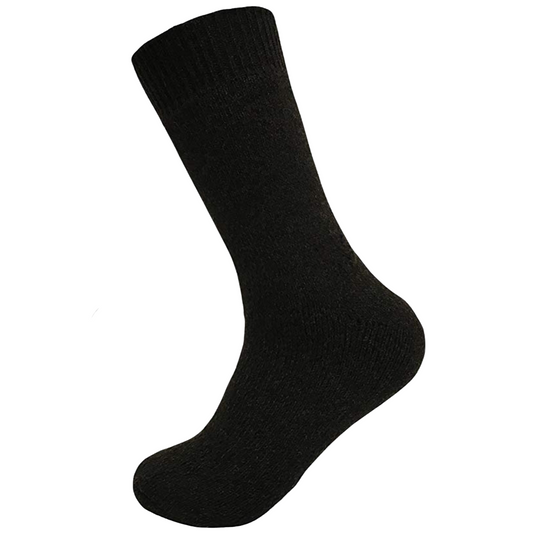 Merino Wool Mens Loose Top Thermal Socks Diabetic Comfort Circulation - 1 Pair - Black - 7-11