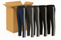 24x Pairs Mens Straight Leg Track Pants Low Pill Elastic Waist Bottoms Bulk (1 Box)