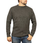 Mens 100% Shetland Ragg Wool Round Neck Knit Jumper Pullover Crew Sweater - Charcoal (29) - 3XL