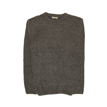 Mens 100% Shetland Ragg Wool Round Neck Knit Jumper Pullover Crew Sweater - Charcoal (29) - 3XL