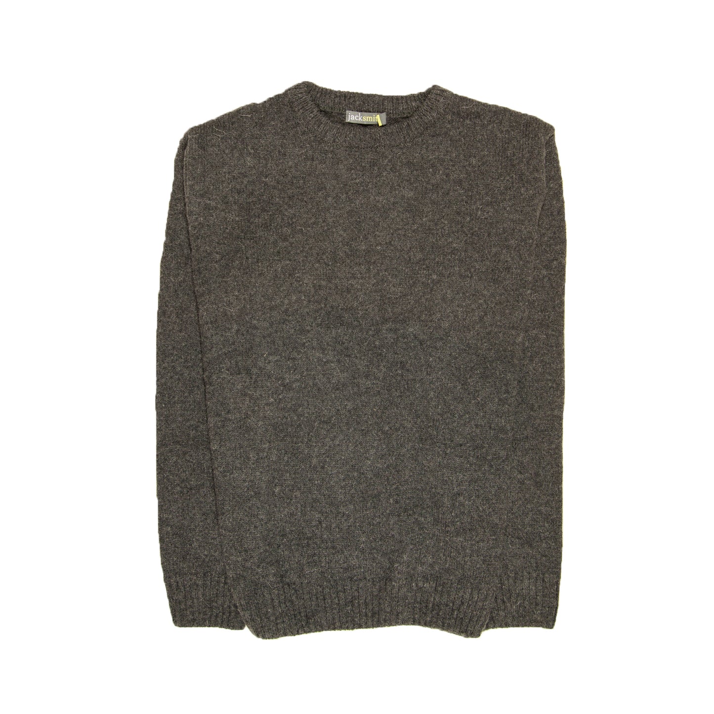 Mens 100% Shetland Ragg Wool Round Neck Knit Jumper Pullover Crew Sweater - Charcoal (29) - L