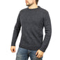 100% SHETLAND RAGG WOOL CREW Round Neck Knit JUMPER Pullover Mens Sweater Knitted - Navy - 4XL