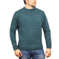 100% SHETLAND RAGG WOOL CREW Round Neck Knit JUMPER Pullover Mens Sweater Knitted - Sherwood - 5XL