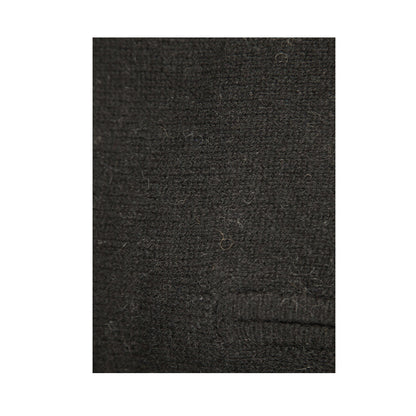 100% SHETLAND RAGG WOOL Half Zip Up Knit JUMPER Pullover Mens Sweater Knitted - Plain Black - 5XL