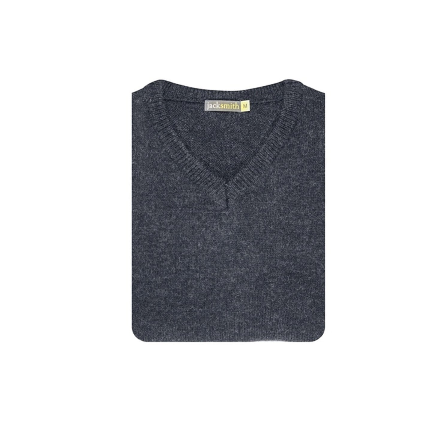 100% Shetland Ragg Wool V Neck Knit Jumper Pullover Mens Sweater Knitted - Navy - L