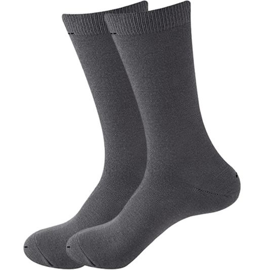 BAMBOO SOCKS Crew Natural Eco Healthy Enviro Unisex Work Anti-Bacterial Business - Charcoal - 11-14