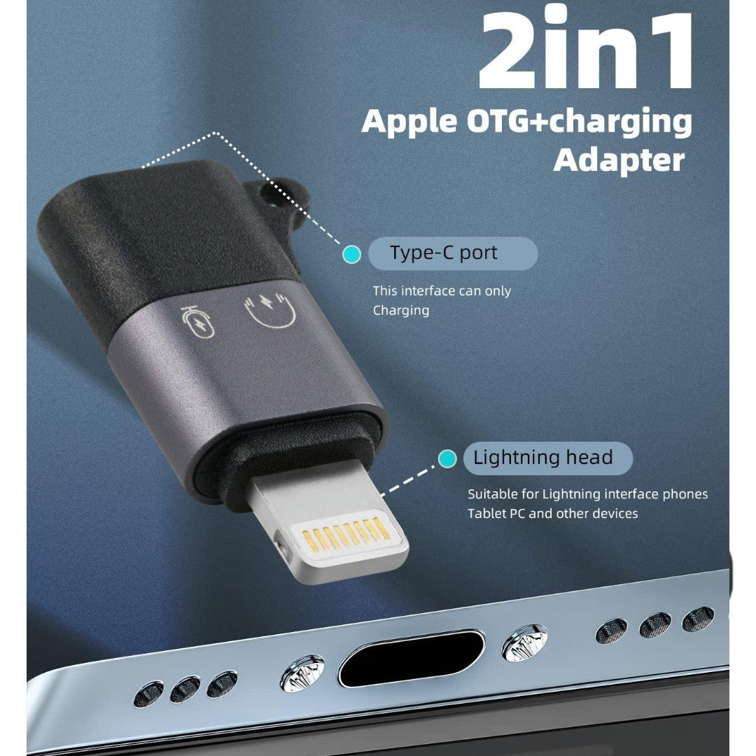 1-Pcs USB-C to fast connection OTG Adapter | Fast Charging & Data Sync | Compatible with iPhone 7-14 Pro Max, Headphones, Flash Drive, Mouse & More