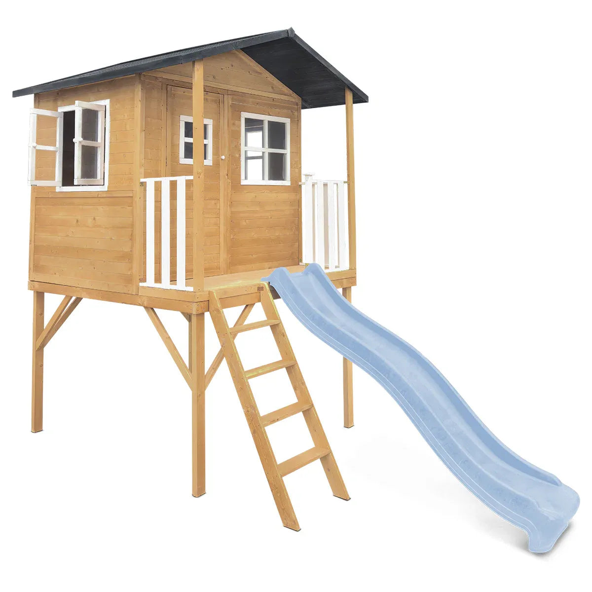 Lifespan Kids Burleigh Cubby House with 2.2m Slide (Pastel Blue)