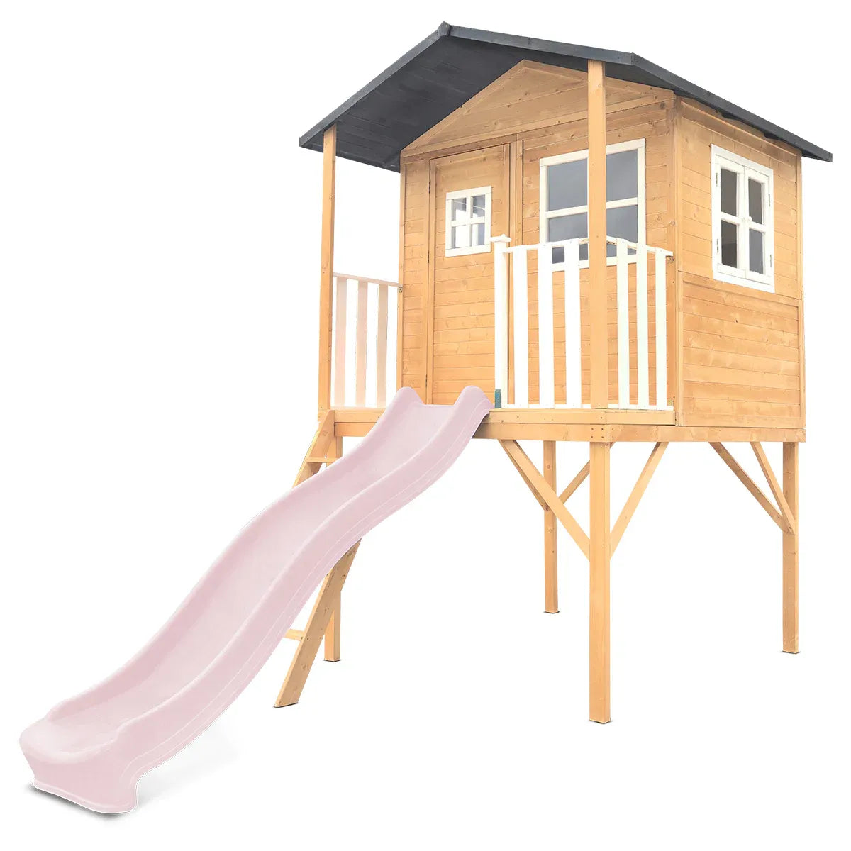 Lifespan Kids Burleigh Cubby House with 2.2m Slide (Pastel Pink)