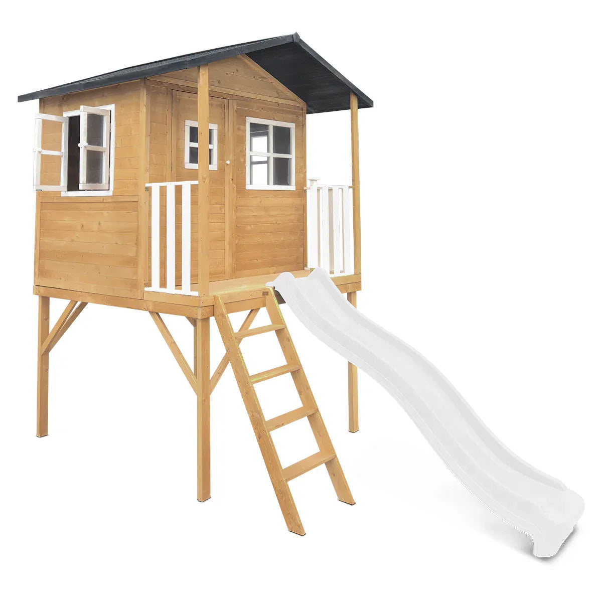 Lifespan Kids Burleigh Cubby House with 2.2m Slide (White)