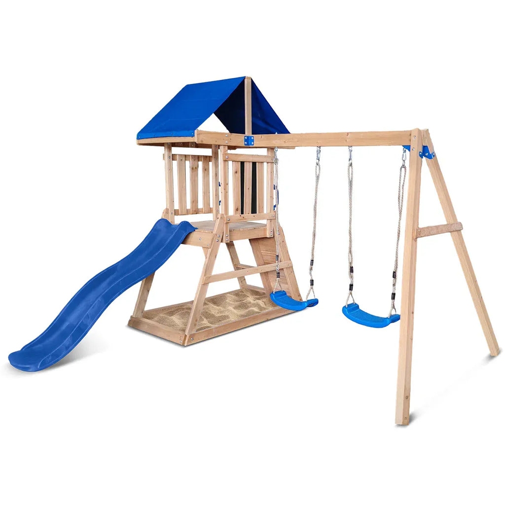 Lifespan Kids Hazelbrook Swing Set & Play Centre with 1.8m Slide (Blue)