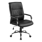 PU Leather Office Chair – Ergonomic Executive Swivel Desk Chair with Padded Seat in Black