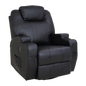 Black Massage Sofa Chair Recliner 360 Degree Swivel PU Leather Lounge 8 Point Heated
