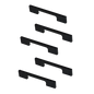 5 x 96mm Kitchen Handle Cabinet Cupboard Door Drawer Handles square Black furniture pulls