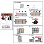 12 Cube Wire Grid Organiser Bookcase Storage Cabinet Wardrobe Closet Black