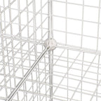 12 Cube Wire Grid Organiser Bookcase Storage Cabinet Wardrobe Closet White