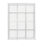 12 Cube Wire Grid Organiser Bookcase Storage Cabinet Wardrobe Closet White