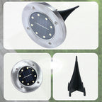 12x Solar Powered LED Buried Inground Recessed Light Garden Outdoor Deck Path
