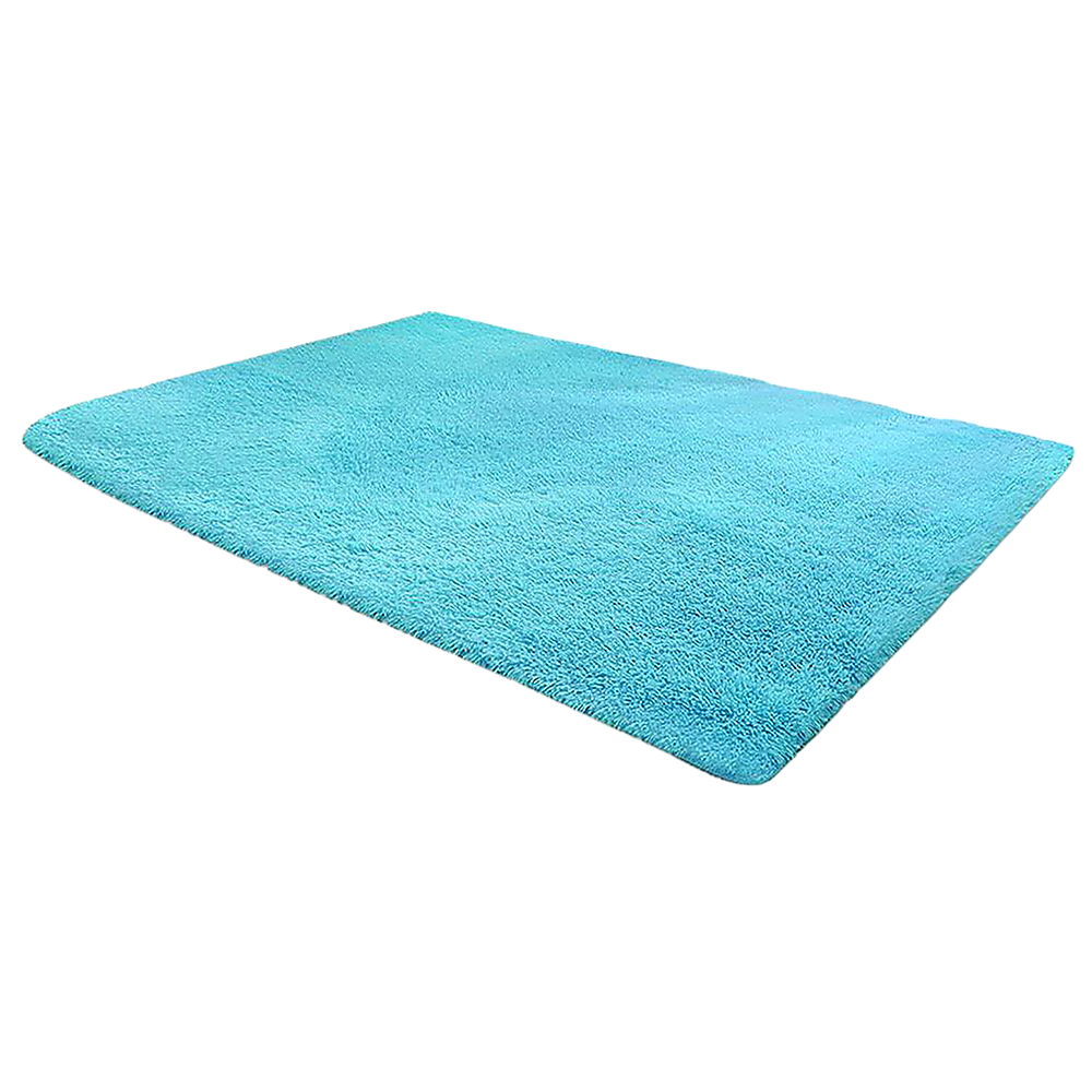 Large Shag Rug – Soft 230x200cm Turquoise Floor Rug with Anti-Slip Backing