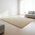 Large Shag Rug – Soft 200x140cm Beige Floor Rug with Anti-Slip Backing