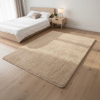 Large Shag Rug – Soft 200x140cm Beige Floor Rug with Anti-Slip Backing