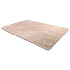 Large Shag Rug – Soft 200x140cm Beige Floor Rug with Anti-Slip Backing