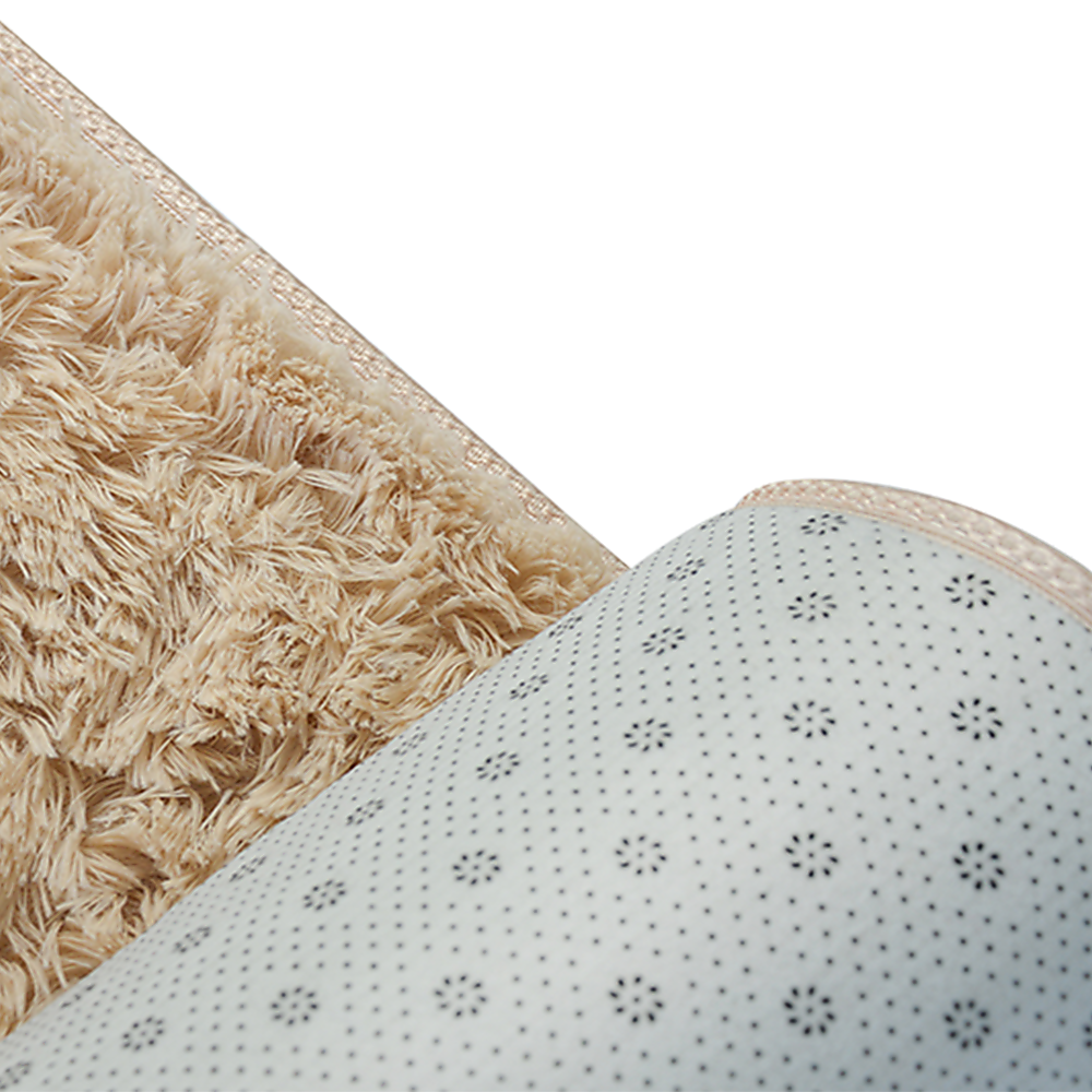Large Shag Rug – Soft 200x140cm Beige Floor Rug with Anti-Slip Backing