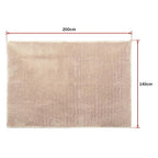Large Shag Rug – Soft 200x140cm Beige Floor Rug with Anti-Slip Backing