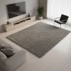 Large Shag Rug – Soft 200x140cm Grey Floor Rug with Anti-Slip Backing