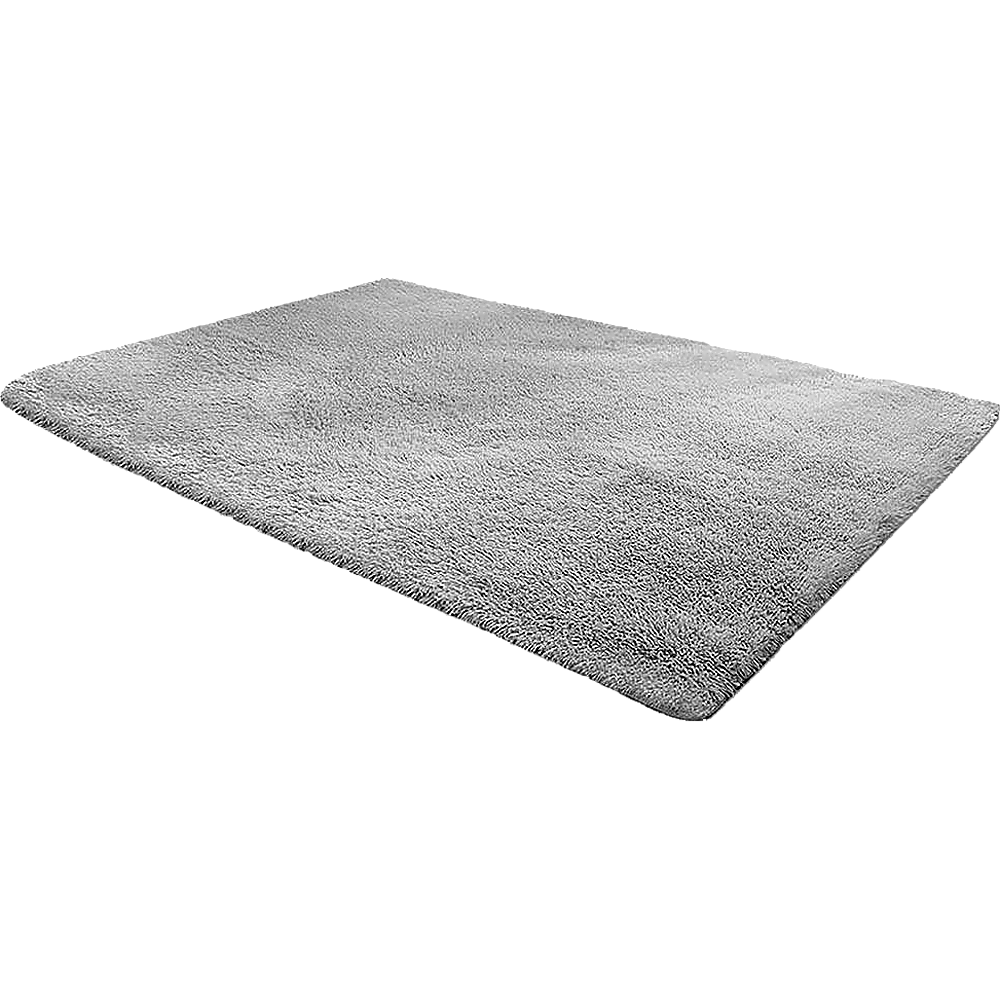 Large Shag Rug – Soft 200x140cm Grey Floor Rug with Anti-Slip Backing