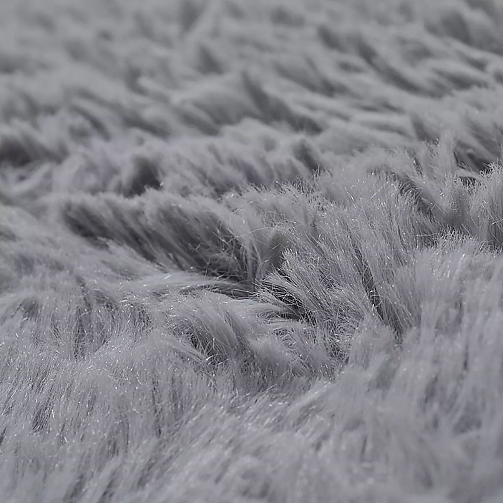 Large Shag Rug – Soft 200x140cm Grey Floor Rug with Anti-Slip Backing