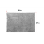 Large Shag Rug – Soft 200x140cm Grey Floor Rug with Anti-Slip Backing