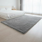 Large Shag Rug – Soft 230x160cm Grey Floor Rug with Anti-Slip Backing