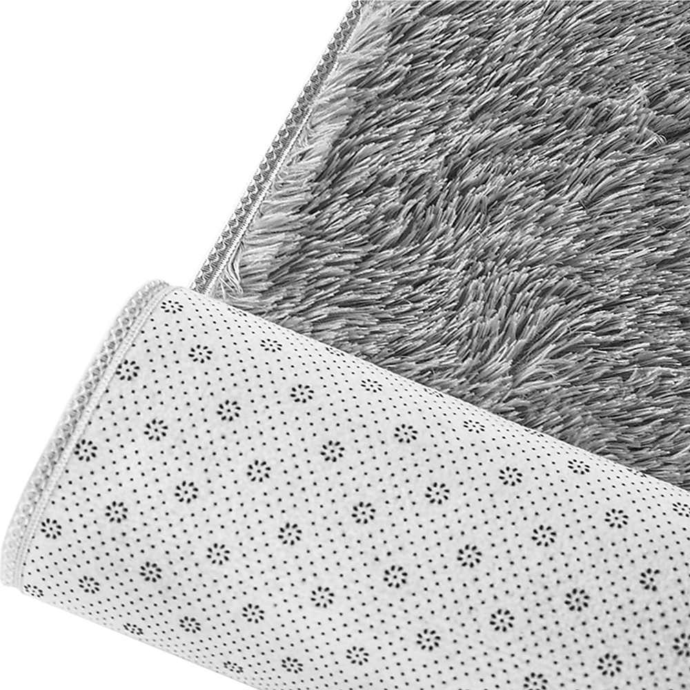 Large Shag Rug – Soft 230x160cm Grey Floor Rug with Anti-Slip Backing