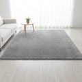Large Shag Rug – Soft 230x200cm Grey Floor Rug with Anti-Slip Backing