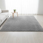 Large Shag Rug – Soft 230x200cm Grey Floor Rug with Anti-Slip Backing
