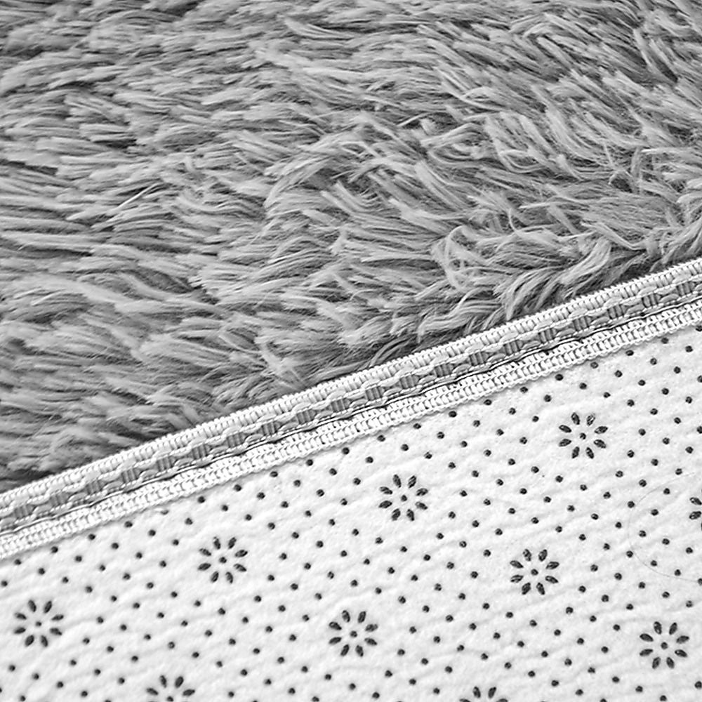 Large Shag Rug – Soft 230x200cm Grey Floor Rug with Anti-Slip Backing