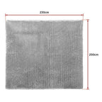 Large Shag Rug – Soft 230x200cm Grey Floor Rug with Anti-Slip Backing