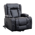 Recliner Chair – Electric Massage Lift Chair with Heat Function PU Leather Lounge Sofa Black