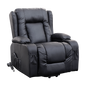 Recliner Chair – Electric Massage Lift Chair with Heat Function PU Leather Lounge Sofa Black