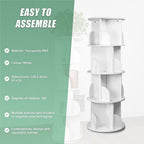360-degree Rotating 4 Tier Display Shelf Bookcase Organiser