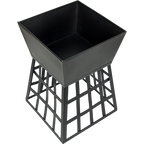 Black Fire Pit Square Log Patio Garden Heater Outdoor Table Top BBQ Camping