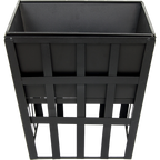 Black Fire Pit Square Log Patio Garden Heater Outdoor Table Top BBQ Camping