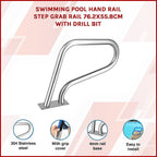Swimming Pool Hand Rail Step Grab Rail 76.2x55.8cm with Drill Bit