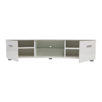 TV Cabinet Entertainment Unit Stand High Gloss Storage Shelf 140cm White