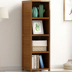 Bamboo 4-Shelf Bookcase – Adjustable Display Storage Rack Stand for Living Room, Bedroom, Office or Home Organisation