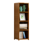 Bamboo 4-Shelf Bookcase – Adjustable Display Storage Rack Stand for Living Room, Bedroom, Office or Home Organisation
