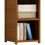 Bamboo 4-Shelf Bookcase – Adjustable Display Storage Rack Stand for Living Room, Bedroom, Office or Home Organisation